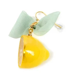 Q-pot. Lemon Ribbon Pierced Earring