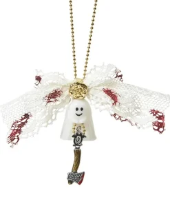 Q-pot. Petit Ghost Sheets Necklace / White Veil Charm / Q Hatchet Charm Set