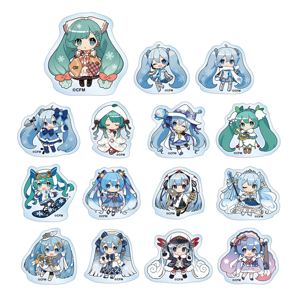 Snow Miku 2024 Art by Binchou Maguro Trading Acrylic Sticker Box Set