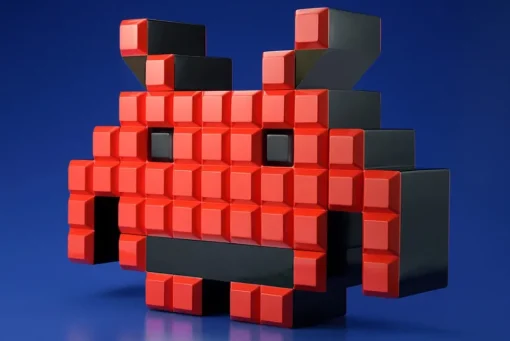SoftB Space Invaders Crab Non-Scale Figure