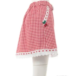 Swankiss Cherry Motif Gingham Skirt