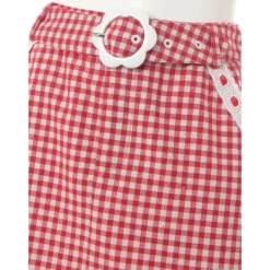 Swankiss Cherry Motif Gingham Skirt