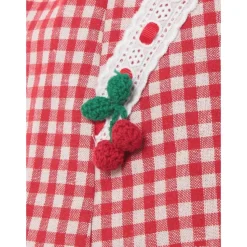 Swankiss Cherry Motif Gingham Skirt