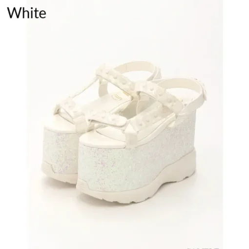 Swankiss Lamé Flower Sandals