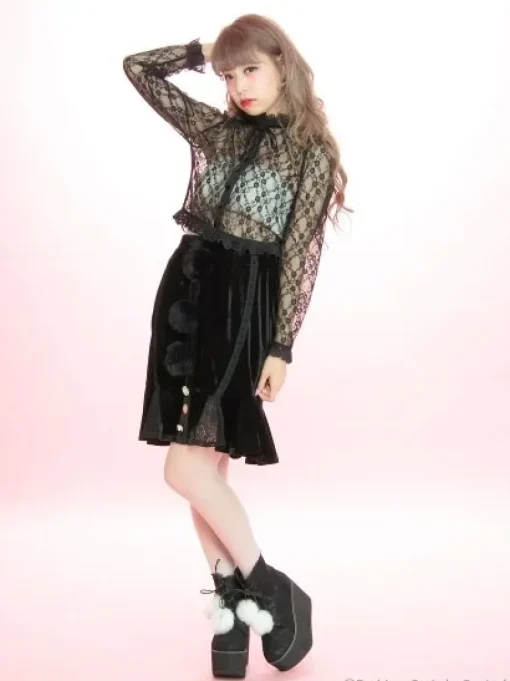 Swankiss Velour Bonbon Tight Skirt
