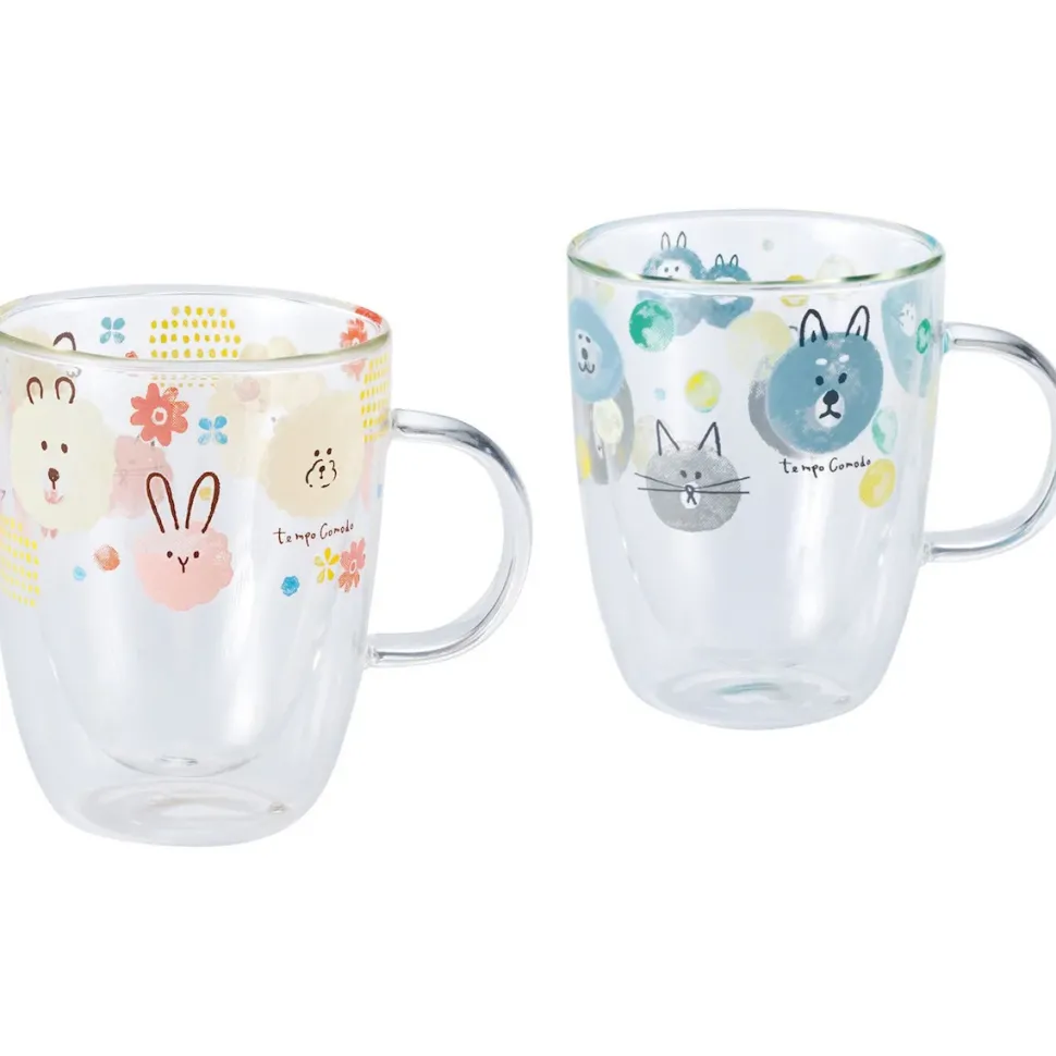 Tempo Comodo Watercolor Animal Double Wall Glass