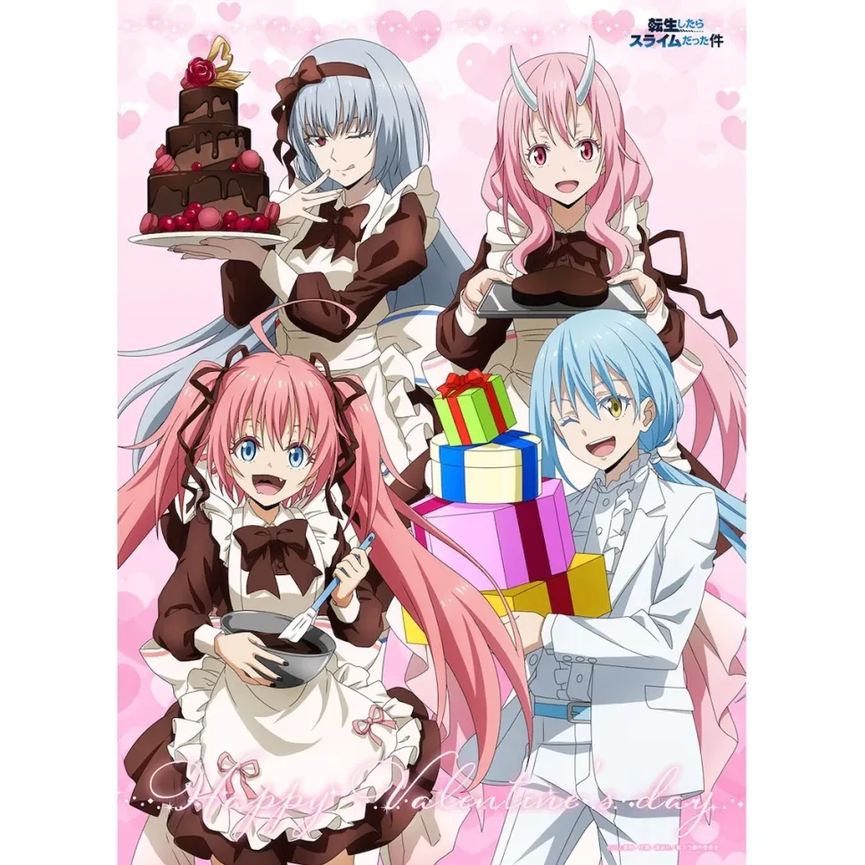 That Time I Got Reincarnated as a Slime B2 Kirakira Cloth Poster Valentine Ver.