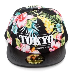 Tokyo Flower Pattern Flat Bill Hat