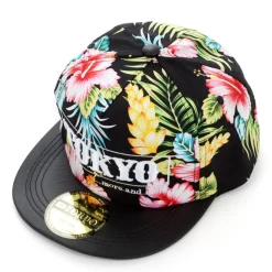 Tokyo Flower Pattern Flat Bill Hat