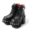 YOSUKE 2015SS Studded Cross Laced Boots