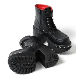 YOSUKE 2015SS Studded Cross Laced Boots