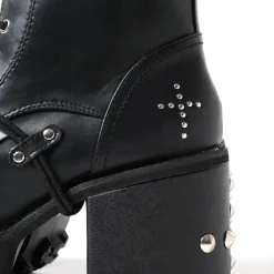 YOSUKE 2015SS Studded Cross Laced Boots