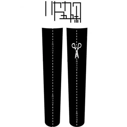 Zettairyoiki Cut Along the Line Knee-High Tights (Black)